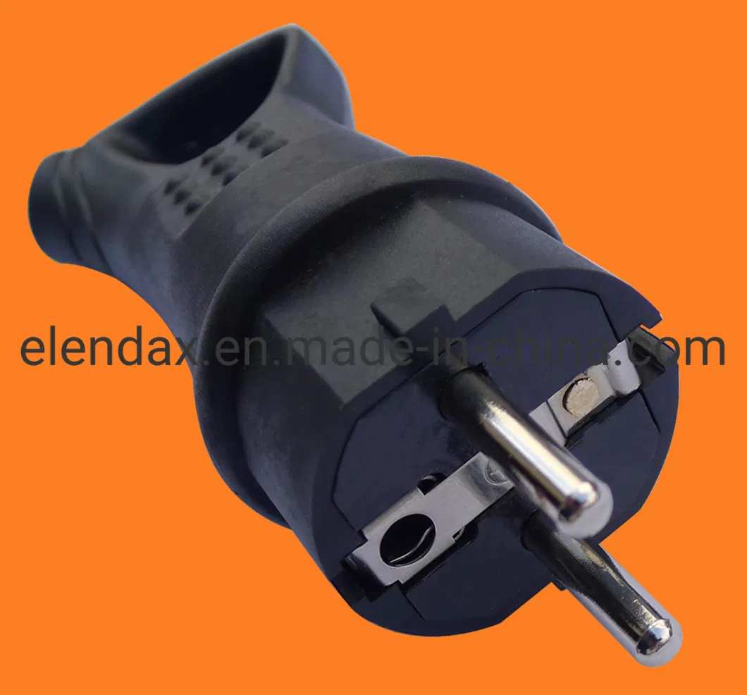 Industrial Rubber Plug 16A German Schuko Power Plug (p6052)